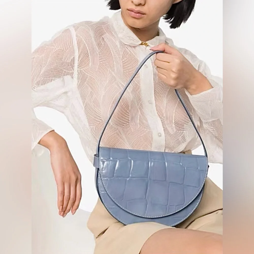 STAUD Amal Croc Embossed Bag - Picture 1 of 16